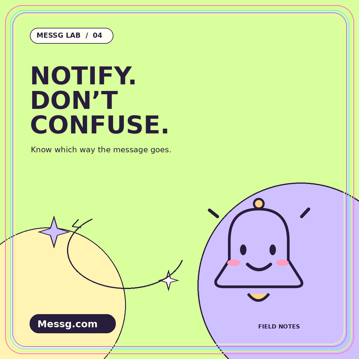 NOTIFY. DON’T CONFUSE. — Messg Lab illustrated field notes