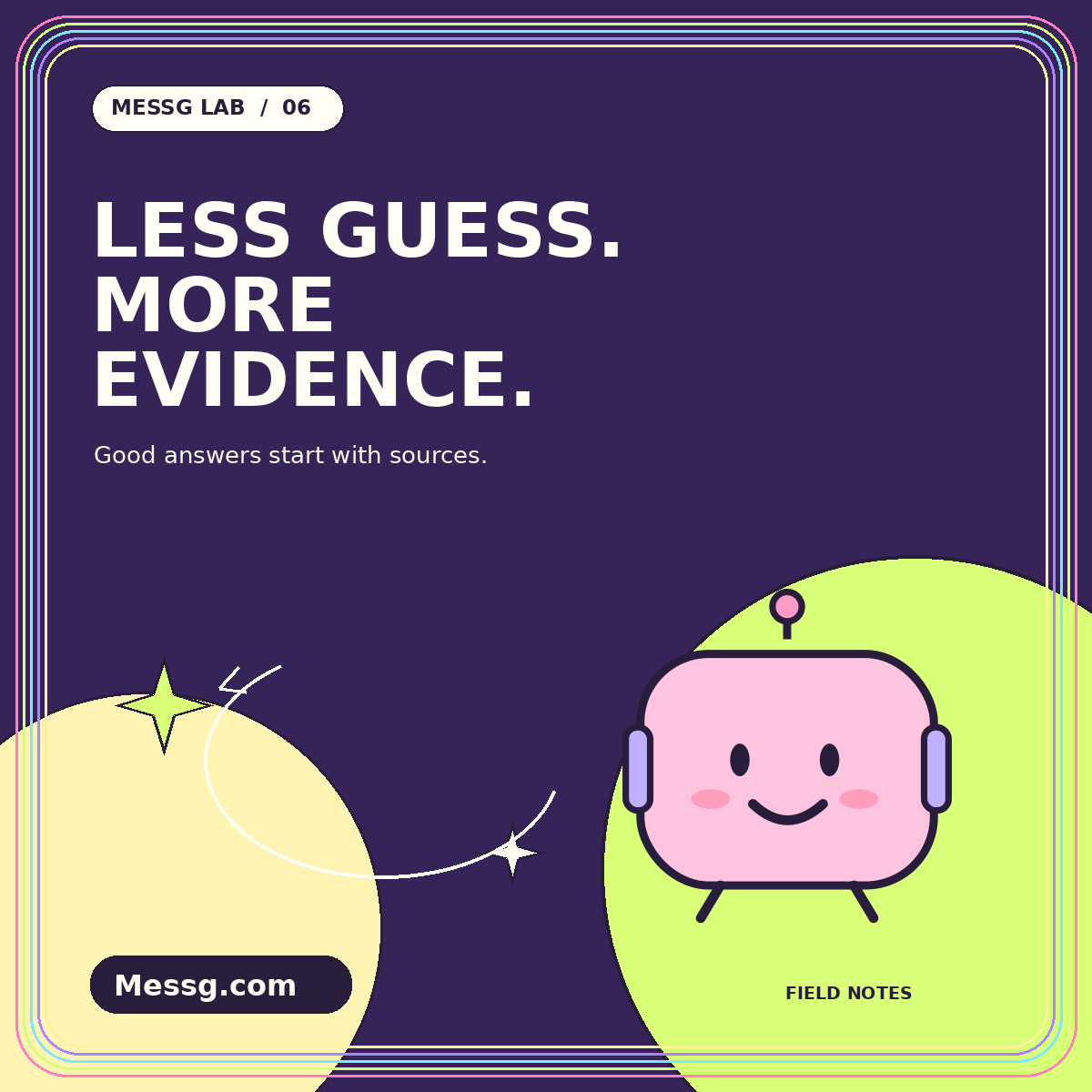 LESS GUESS. MORE EVIDENCE. — Messg Lab illustrated field notes